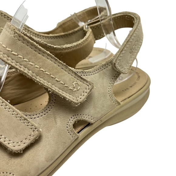 ECCO Beige Neutral Genuine Leather Sporty Comfort Sandals Slingback Open Toe  40 - Picture 8 of 16